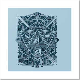 D20 deco blue Posters and Art